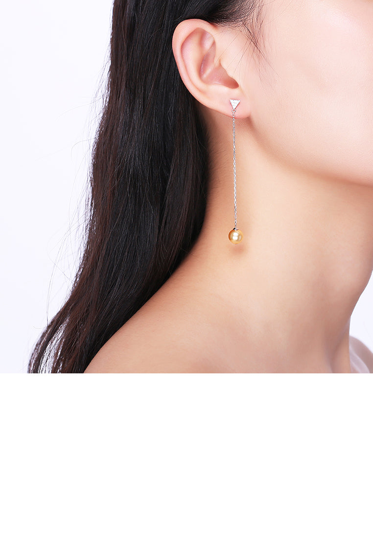 Simple 925 Sterling Silver Pearl Earrings - Luxurious Look