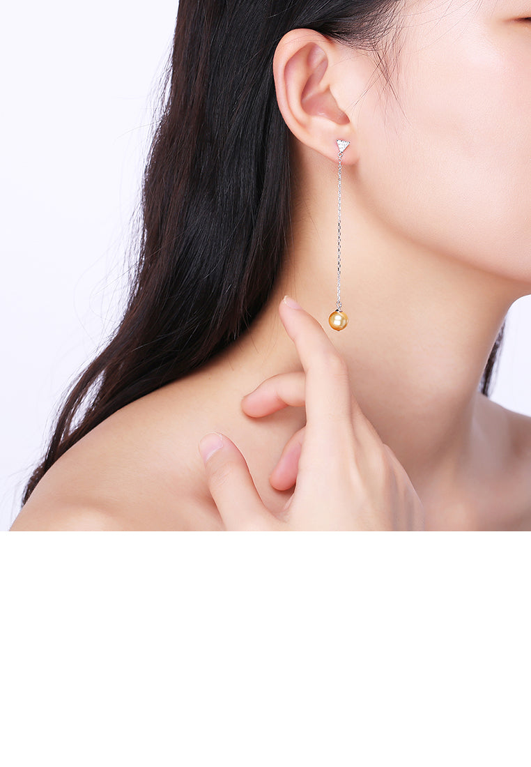 Simple 925 Sterling Silver Pearl Earrings - Luxurious Look