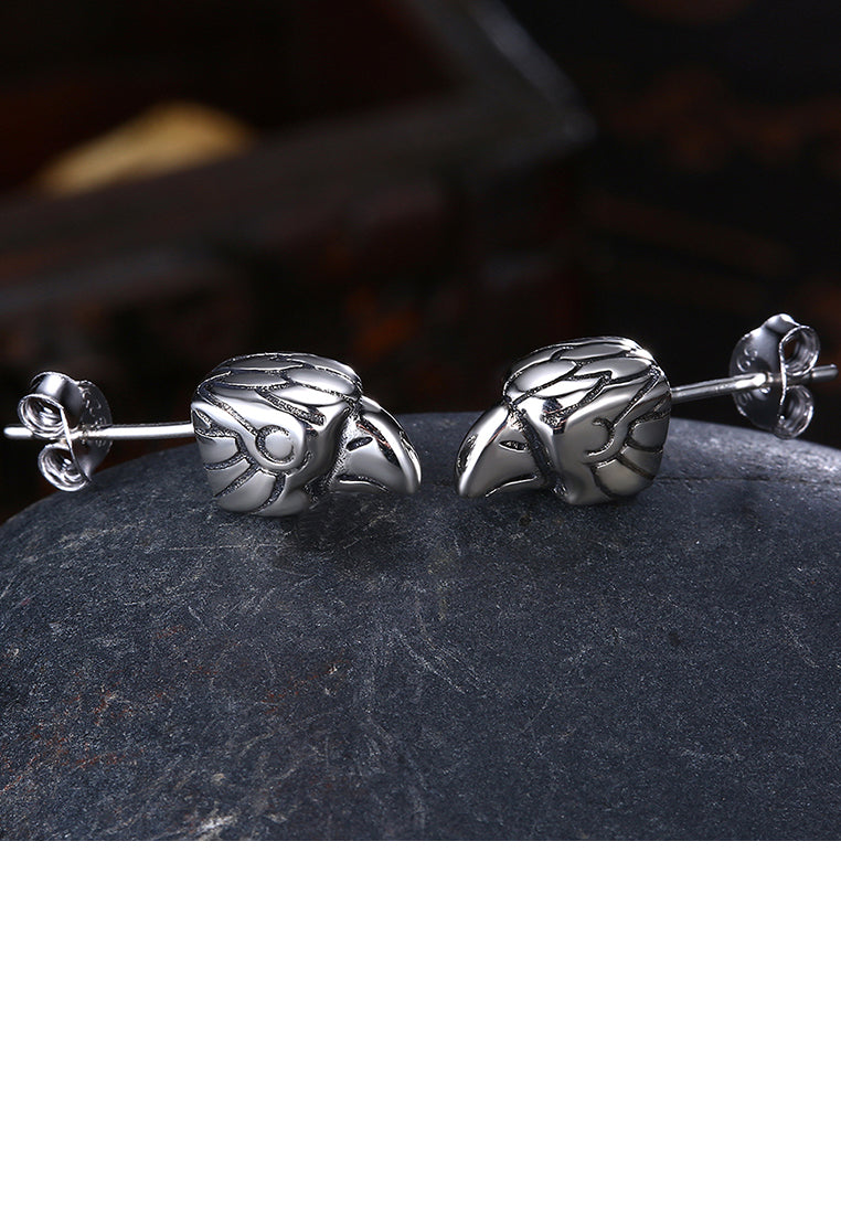 925 Sterling Silver Vintage Fashion Eagle Mouth Earrings