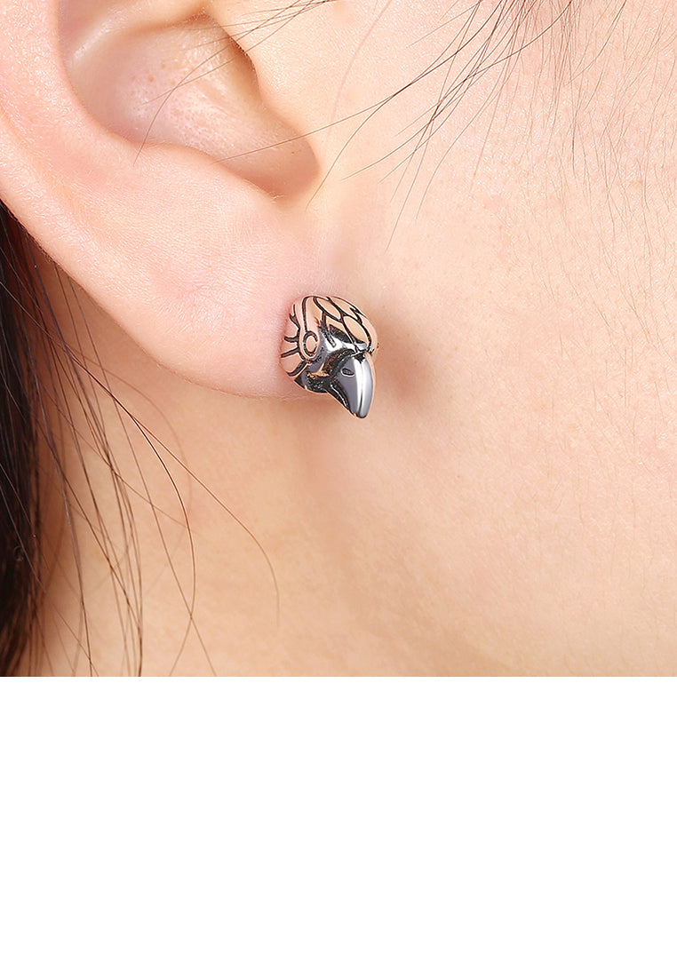 925 Sterling Silver Vintage Fashion Eagle Mouth Earrings