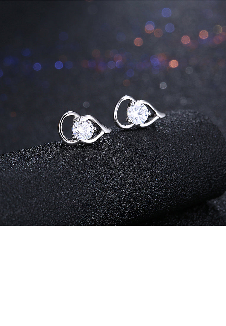 925 Sterling Silver Simple Mini Elegant Exquisite Calabash Earrings and Ear Studs with Cubic Zircon