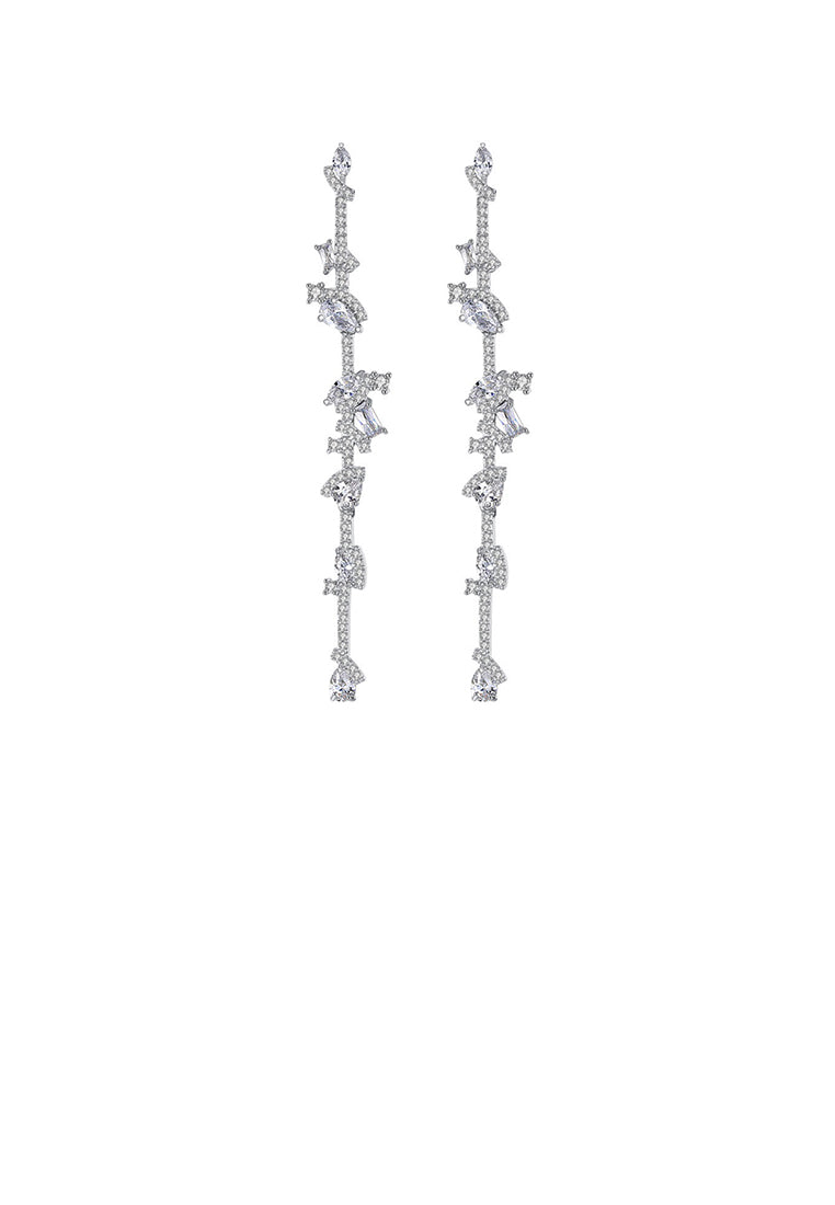Fashion Simple Geometric Tassel Earrings with Cubic Zirconia - Luxurious Look