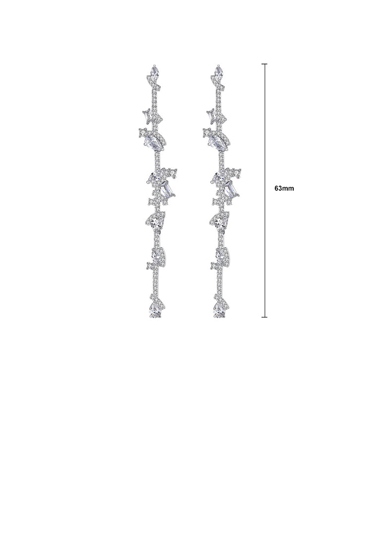 Fashion Simple Geometric Tassel Earrings with Cubic Zirconia - Luxurious Look