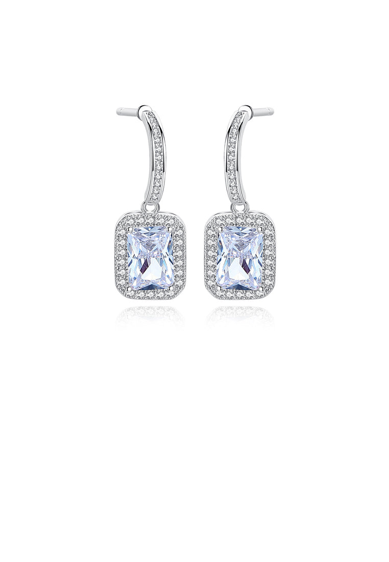 Fashion Simple Geometric Square Cubic Zirconia Earrings - Luxurious Look