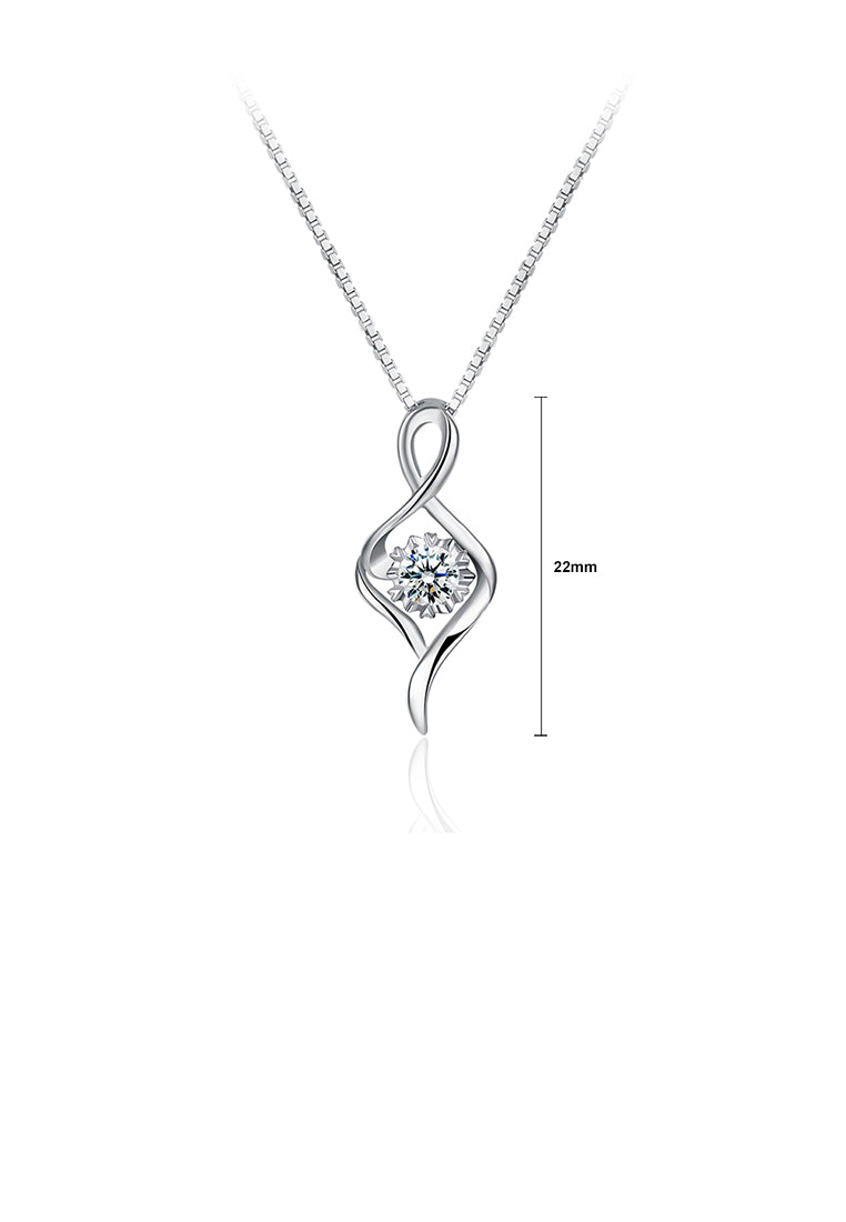 925 Sterling Silver Simple Fashion Pendant Necklace with Cubic Zircon