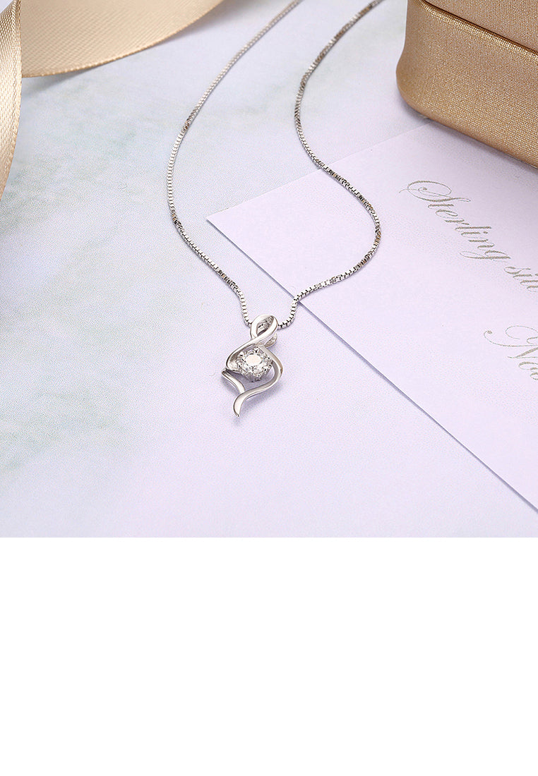925 Sterling Silver Simple Fashion Pendant Necklace with Cubic Zircon