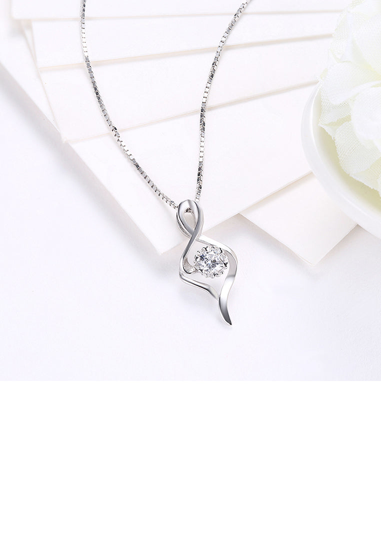 925 Sterling Silver Simple Fashion Pendant Necklace with Cubic Zircon