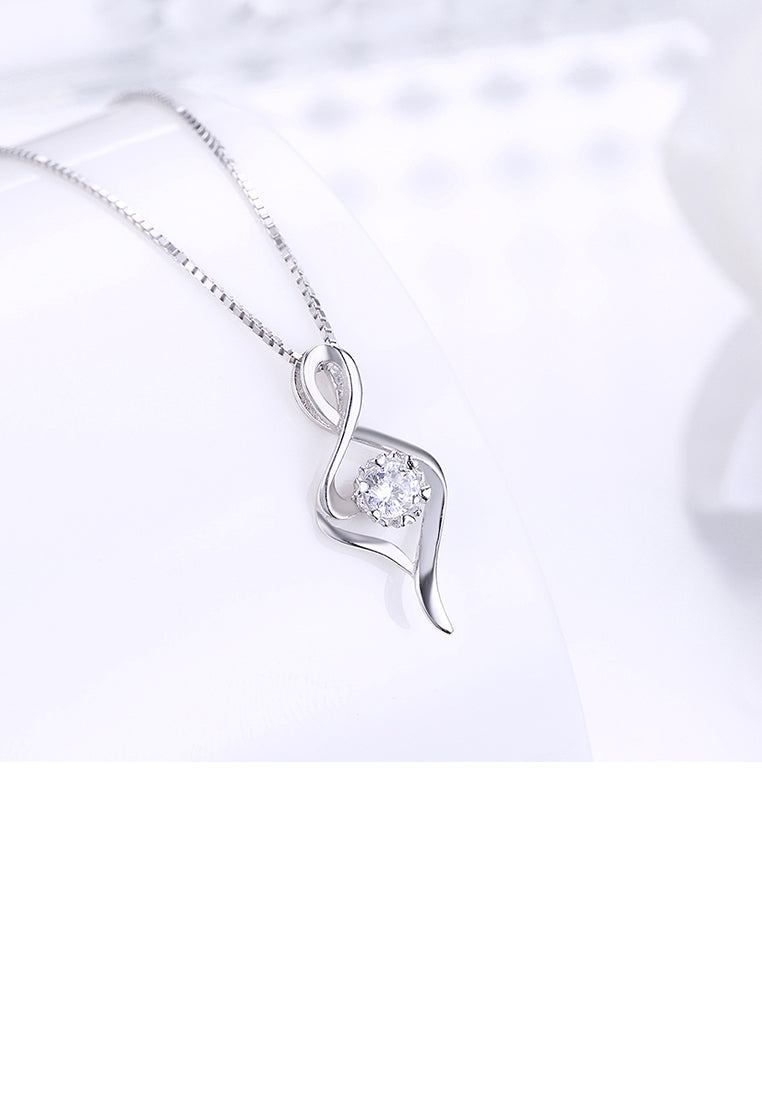 925 Sterling Silver Simple Fashion Pendant Necklace with Cubic Zircon