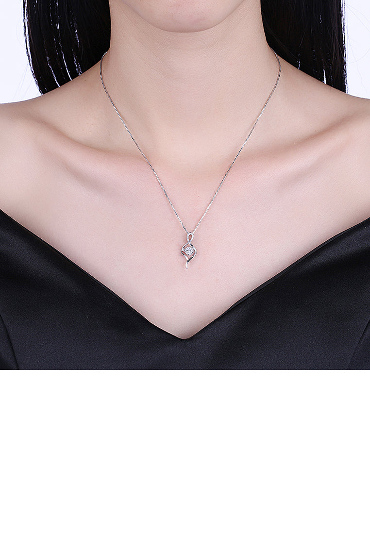 925 Sterling Silver Simple Fashion Pendant Necklace with Cubic Zircon