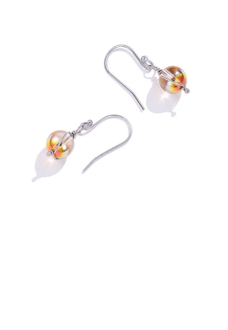 925 Sterling Silver Fashion Elegant Geometric Round Earrings with Austrian Element Crystal