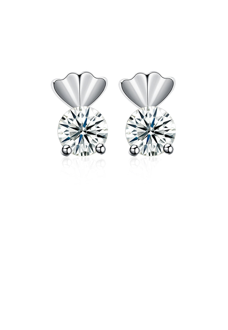 925 Sterling Silver Simple Mini Delicate Elegant Heart Shape Cubic Zircon Ear Studs and Earrings