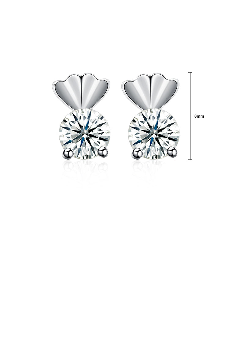 925 Sterling Silver Simple Mini Delicate Elegant Heart Shape Cubic Zircon Ear Studs and Earrings