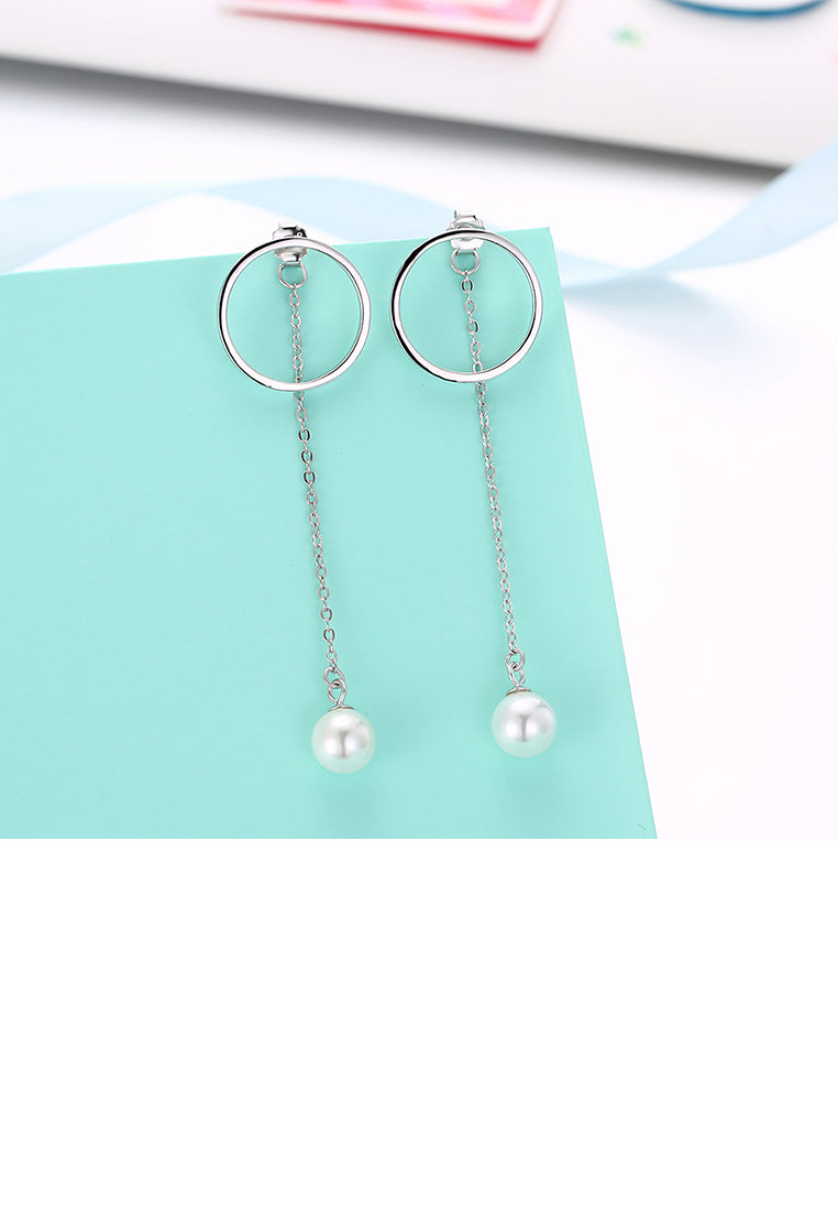 Elegant 925 Sterling Silver Fashion Pearl Earrings - Luxurious Look