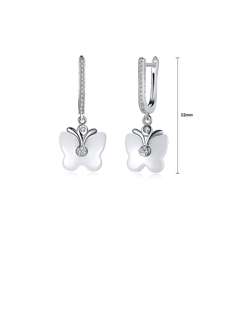 Elegant Butterfly Earrings with Austrian Element Crystal