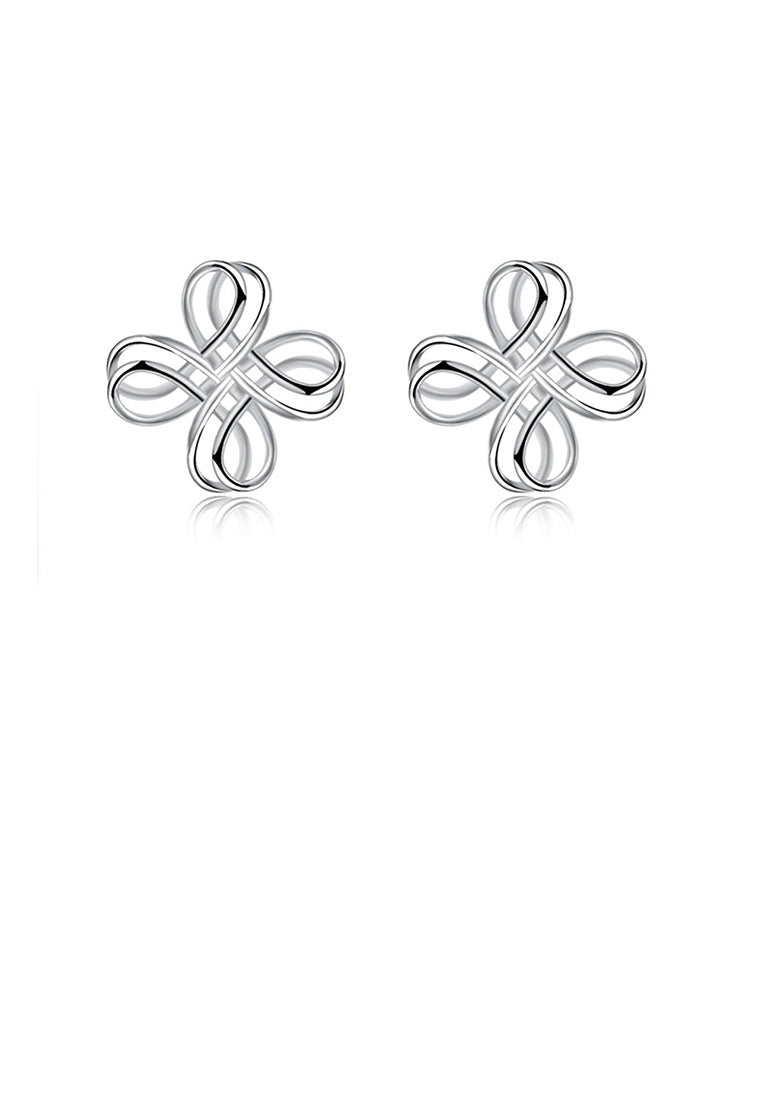 925 Sterling Silver Fashion Simple Twisted Geometric Stud Earrings