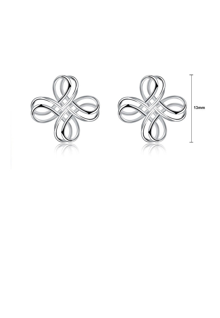 925 Sterling Silver Fashion Simple Twisted Geometric Stud Earrings