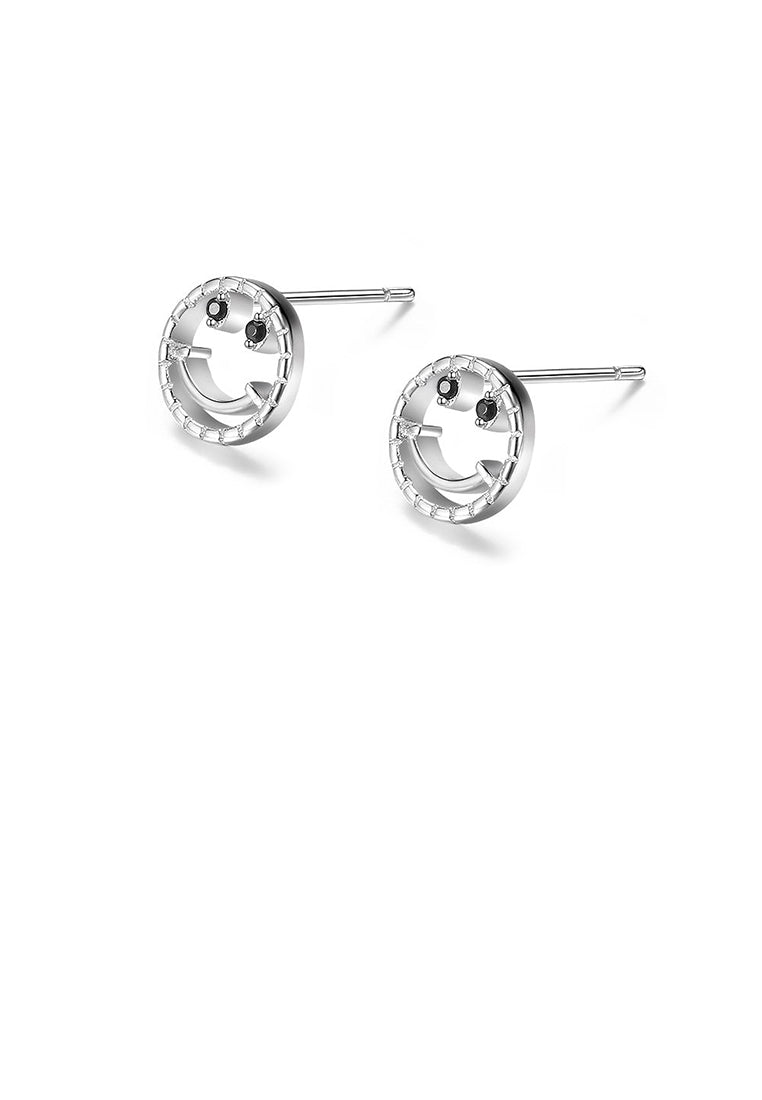 925 Sterling Silver Smiley Earrings