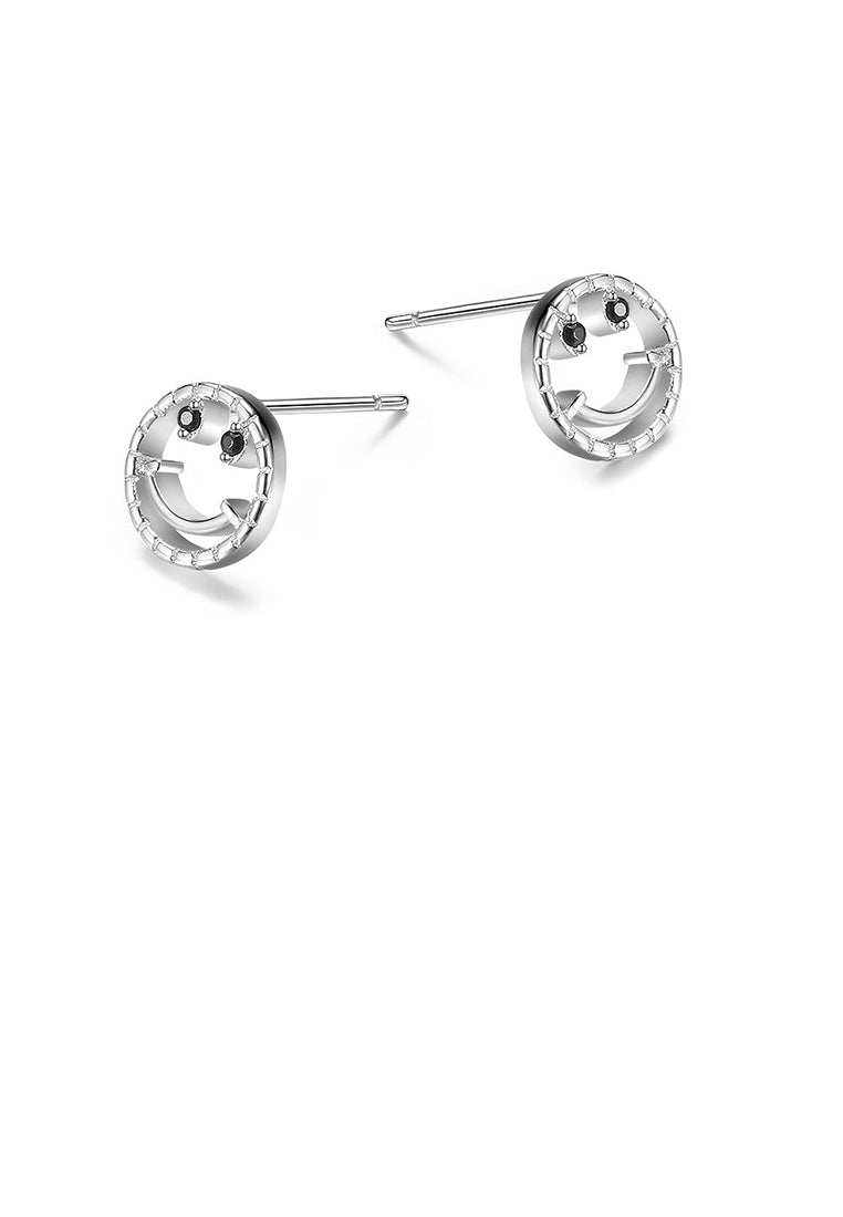 925 Sterling Silver Smiley Earrings