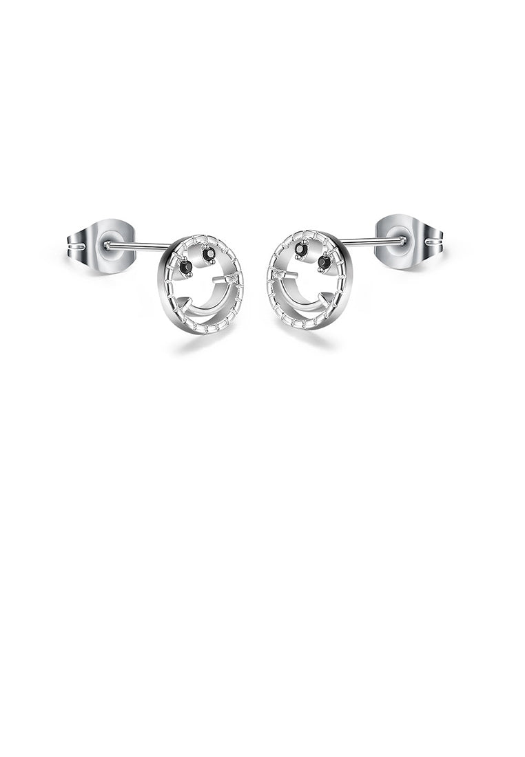 925 Sterling Silver Smiley Earrings