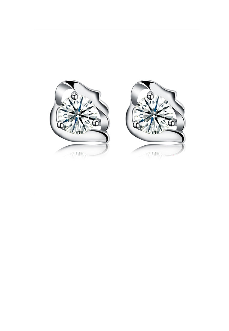 925 Sterling Silver Simple Elegant Exquisite Mini Flower Earrings and Ear Studs with Cubic Zircon