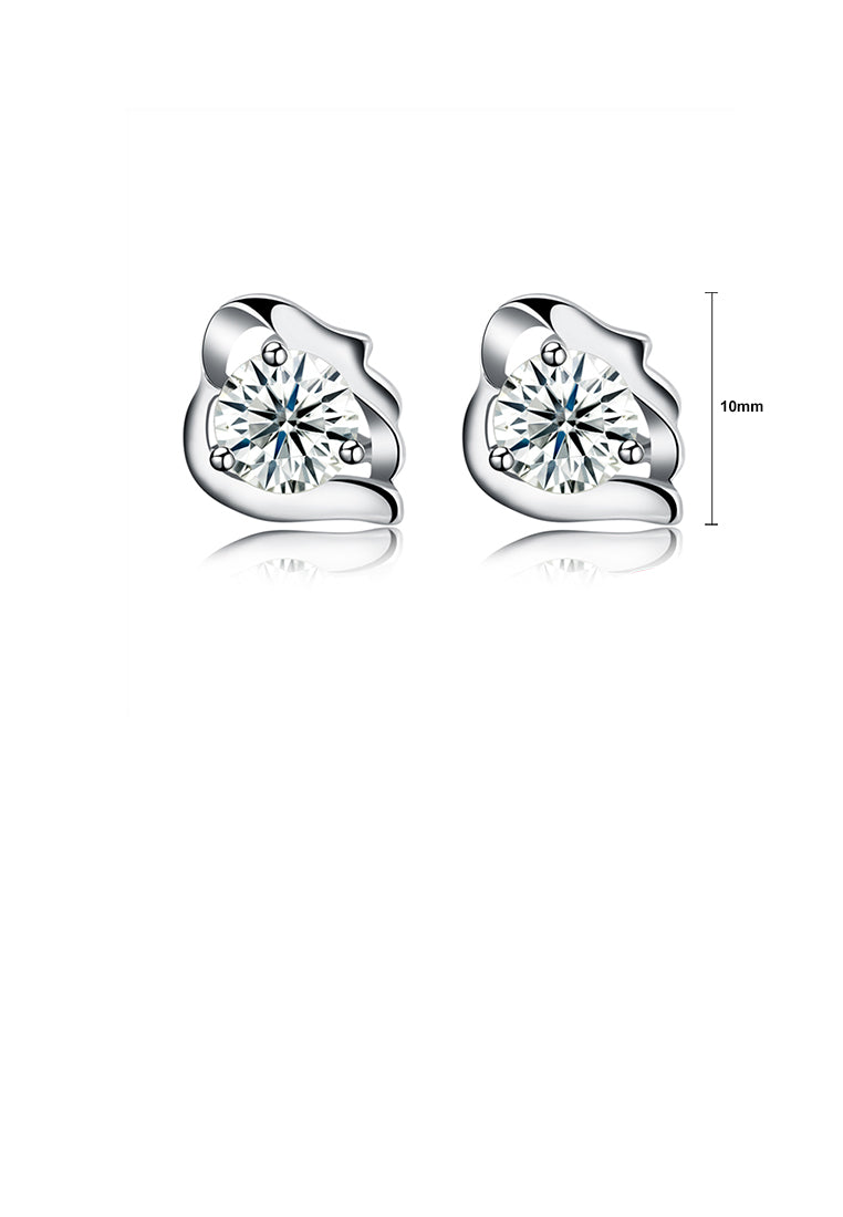 925 Sterling Silver Simple Elegant Exquisite Mini Flower Earrings and Ear Studs with Cubic Zircon