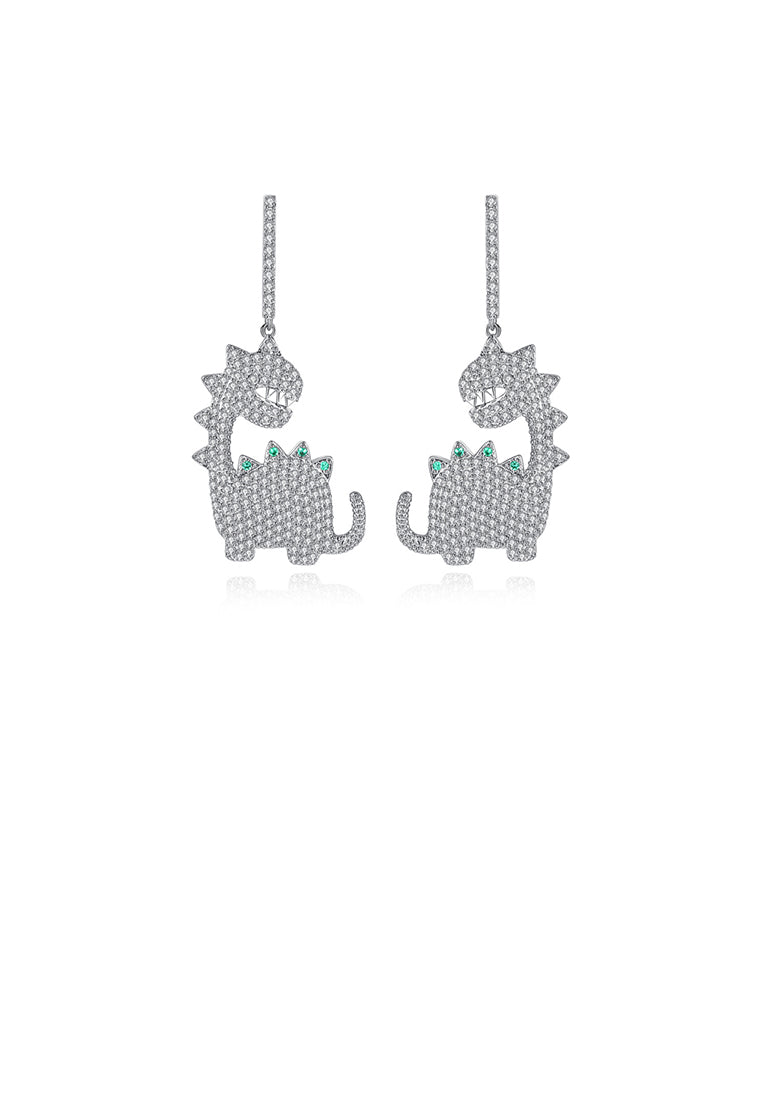 Fashion Creative Dinosaur Earrings with Cubic Zirconia - Luxurious Look