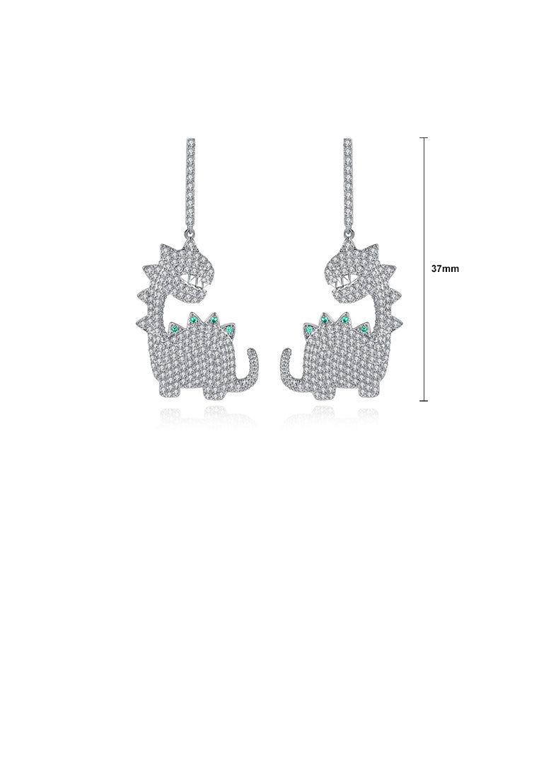 Fashion Creative Dinosaur Earrings with Cubic Zirconia - Luxurious Look
