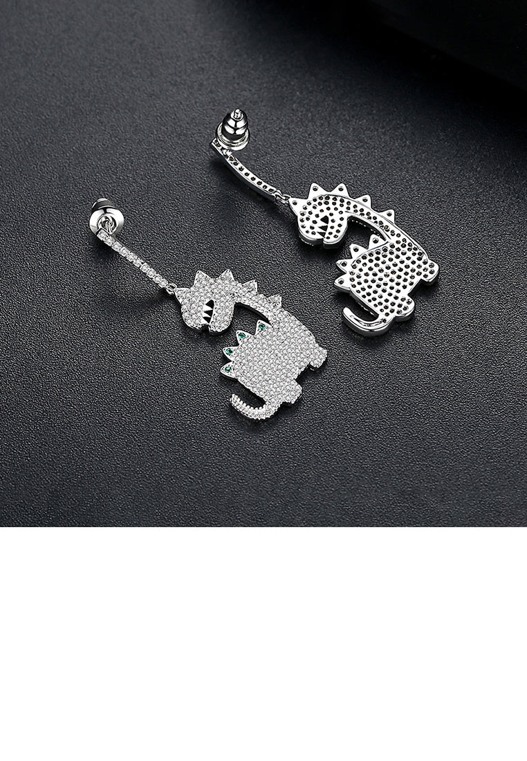 Fashion Creative Dinosaur Earrings with Cubic Zirconia - Luxurious Look