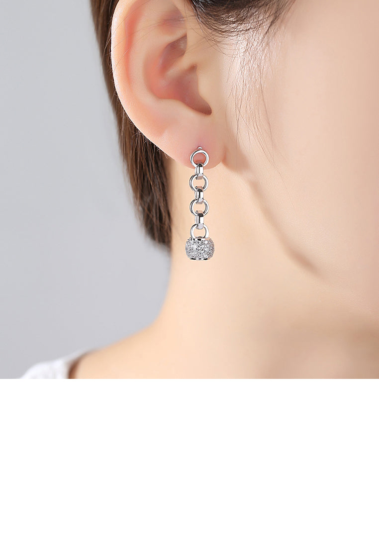Fashion Simple Geometric Round Tassel Earrings with Cubic Zirconia - Luxurious Look