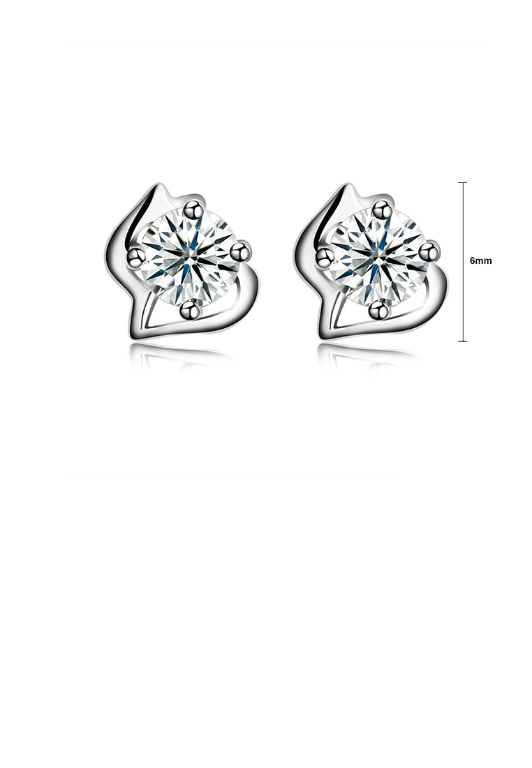 925 Sterling Silver Simple Mini Elegant Ear Studs and Earrings with Cubic Zircon