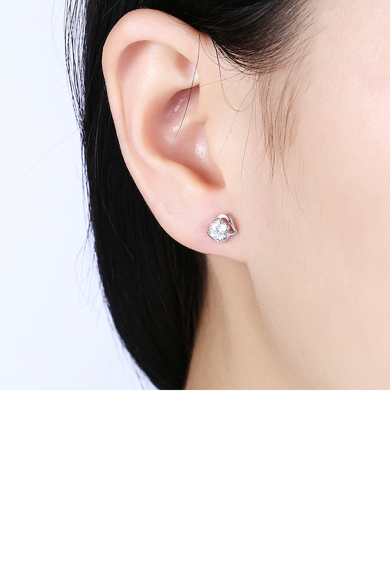 925 Sterling Silver Simple Mini Elegant Ear Studs and Earrings with Cubic Zircon
