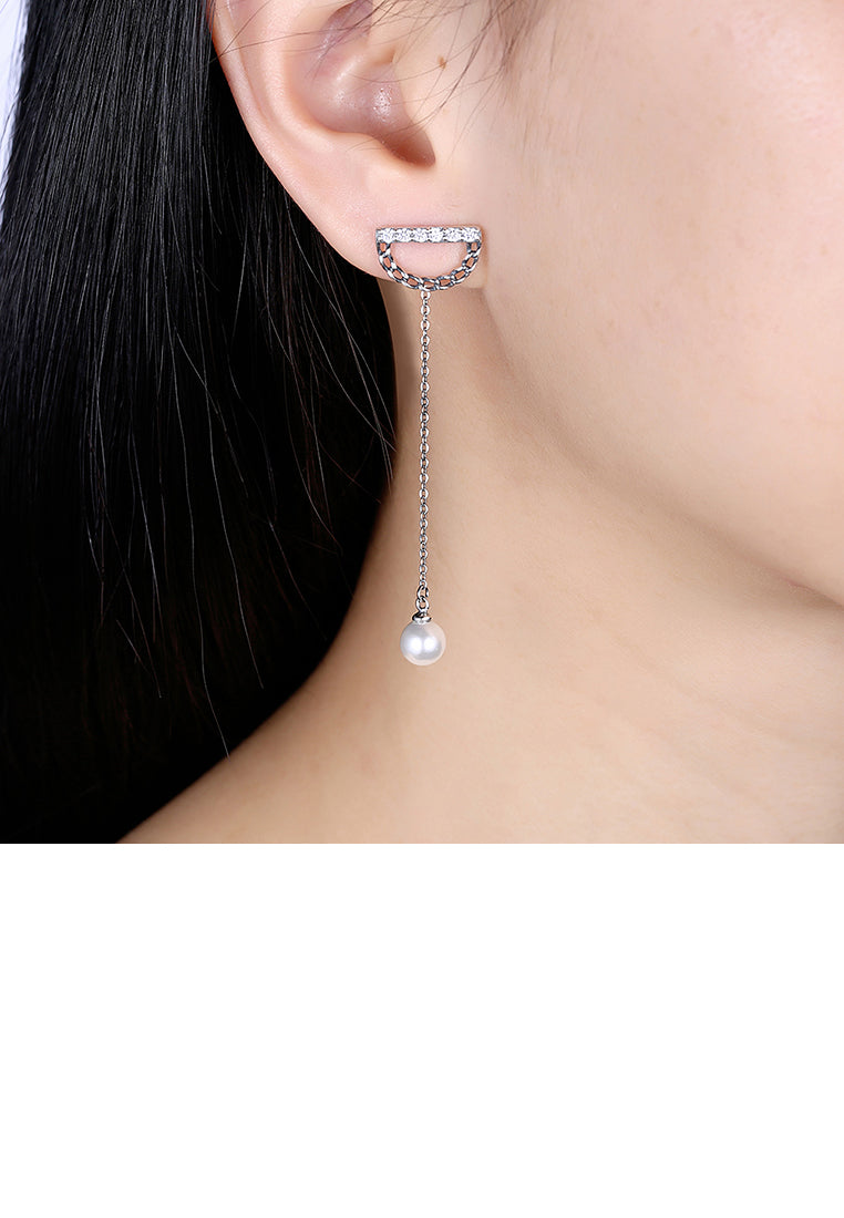 925 Sterling Silver Pearl Earrings - Luxurious Look