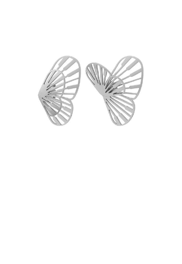 Fashion Elegant 316L Stainless Steel Hollow Butterfly Stud Earrings