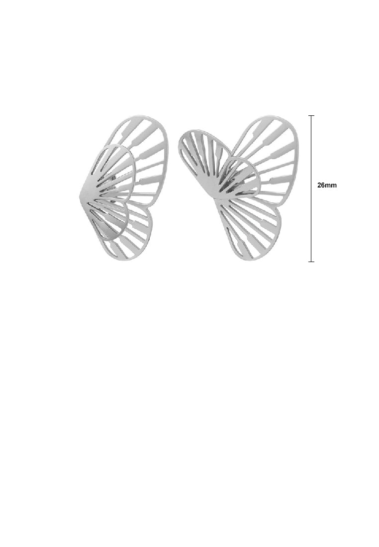 Fashion Elegant 316L Stainless Steel Hollow Butterfly Stud Earrings