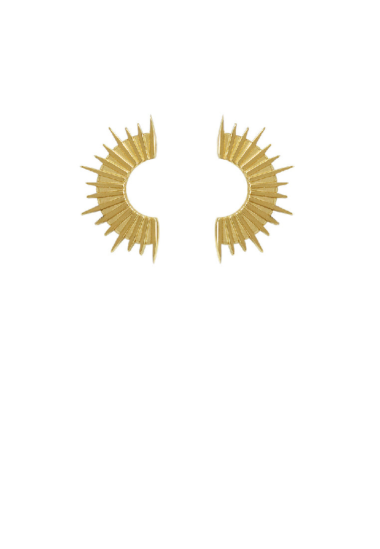 Fashion Creative Plated Gold 316L Stainless Steel C-Shape Geometric Stud Earrings