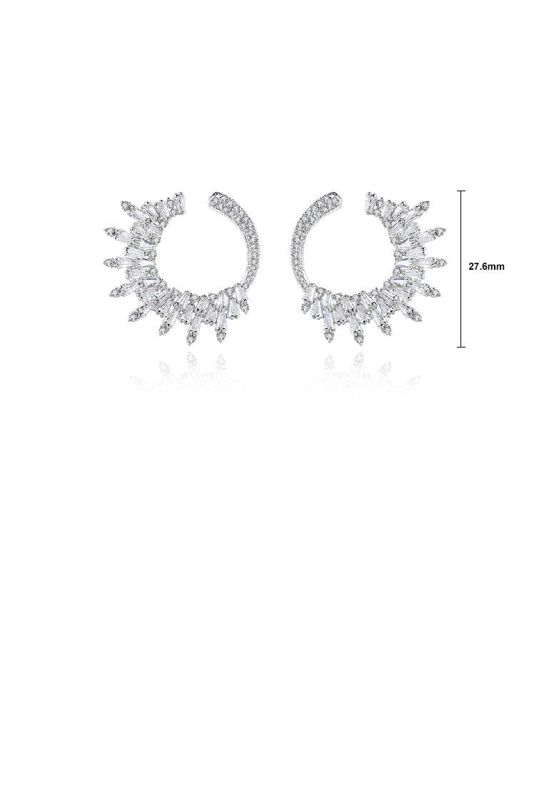 Fashion Personality Geometric Circle Stud Earrings with Cubic Zirconia - Luxurious Look
