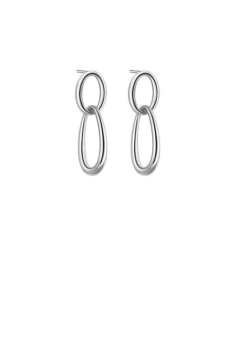 925 Sterling Silver Fashion Simple Geometric Line Circle Earrings