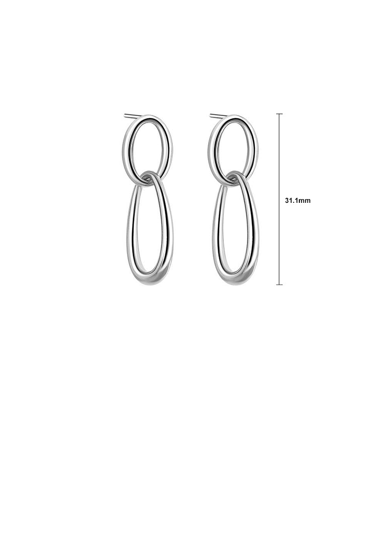 925 Sterling Silver Fashion Simple Geometric Line Circle Earrings