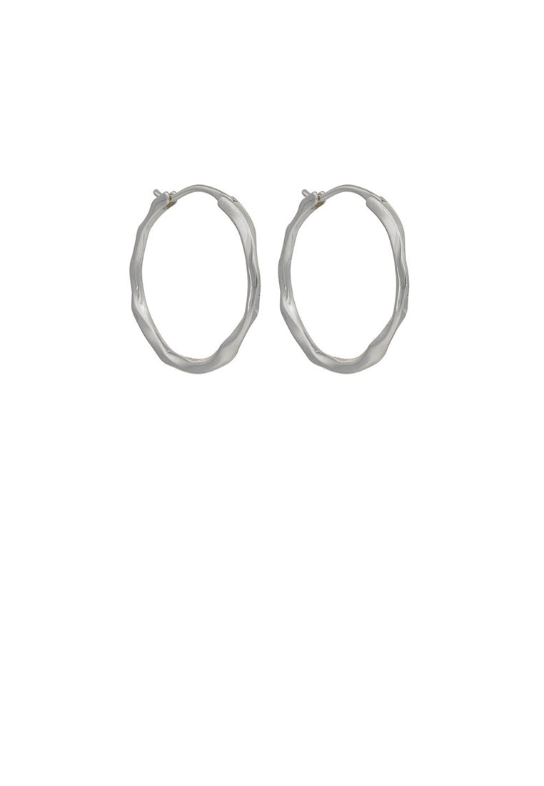 925 Sterling Silver Simple Temperament Irregular Geometric Circle Stud Earrings