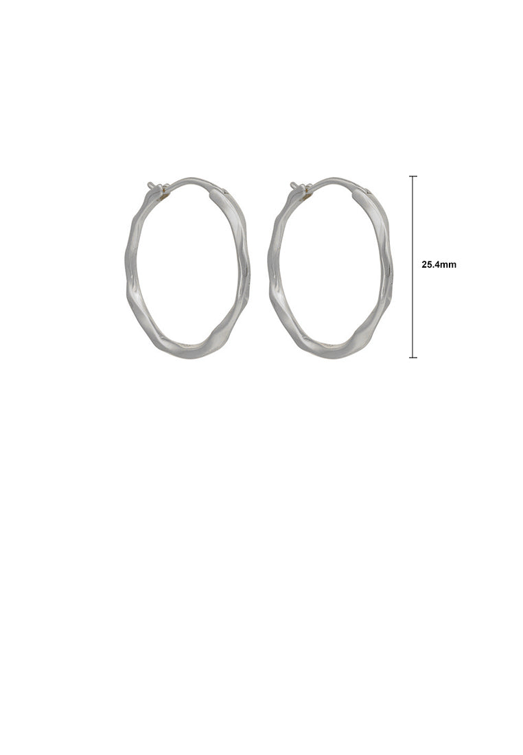 925 Sterling Silver Simple Temperament Irregular Geometric Circle Stud Earrings