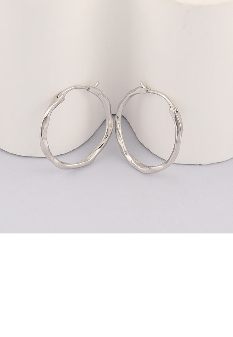 925 Sterling Silver Simple Temperament Irregular Geometric Circle Stud Earrings
