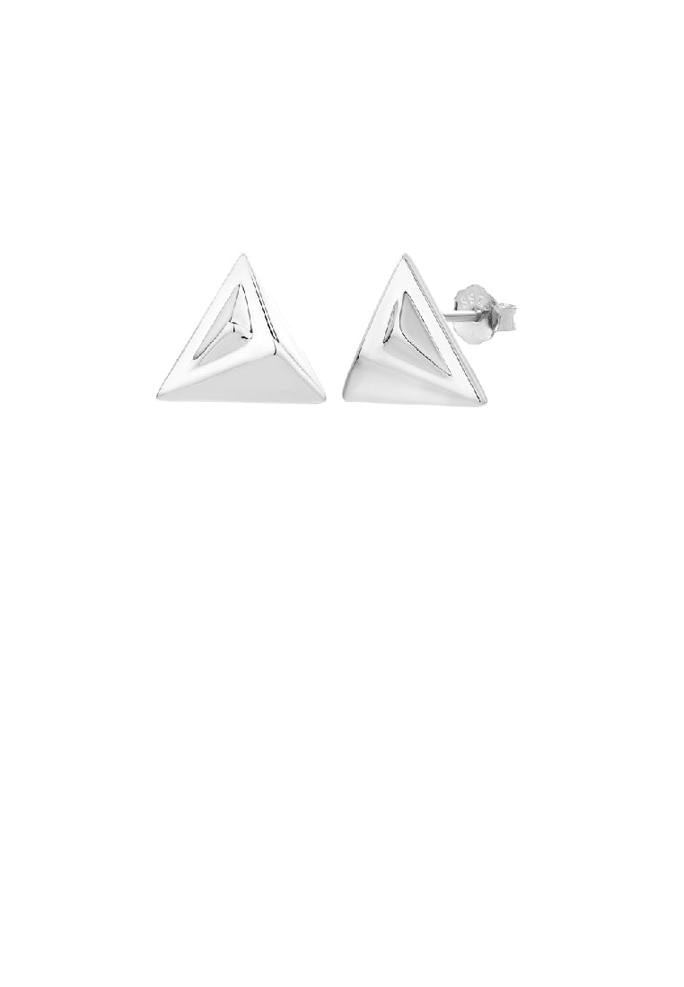 925 Sterling Silver Simple Fashion Triangle Geometric Stud Earrings