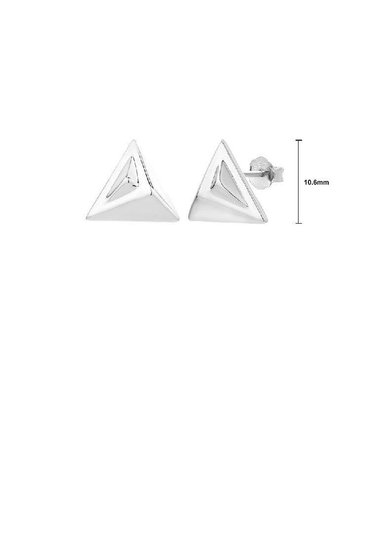 925 Sterling Silver Simple Fashion Triangle Geometric Stud Earrings