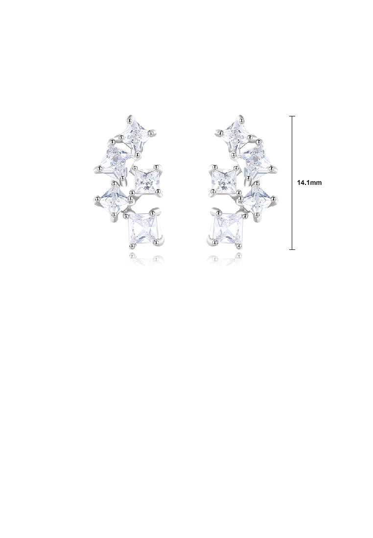 Fashion Simple Geometric Stud Earrings with Cubic Zirconia - Luxurious Look