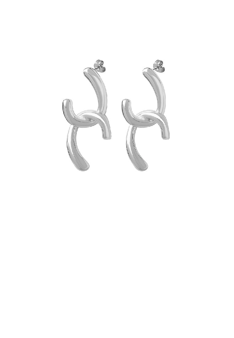 Simple Personality 316L Stainless Steel Double C-shape Geometric Earrings
