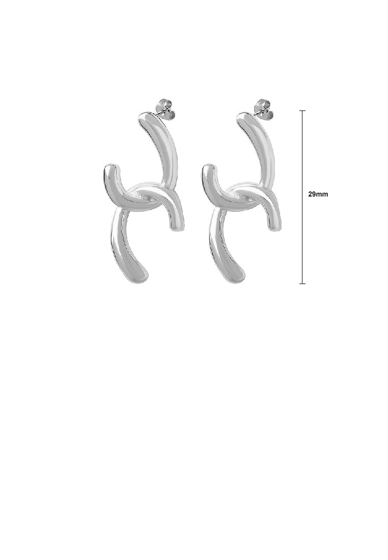 Simple Personality 316L Stainless Steel Double C-shape Geometric Earrings