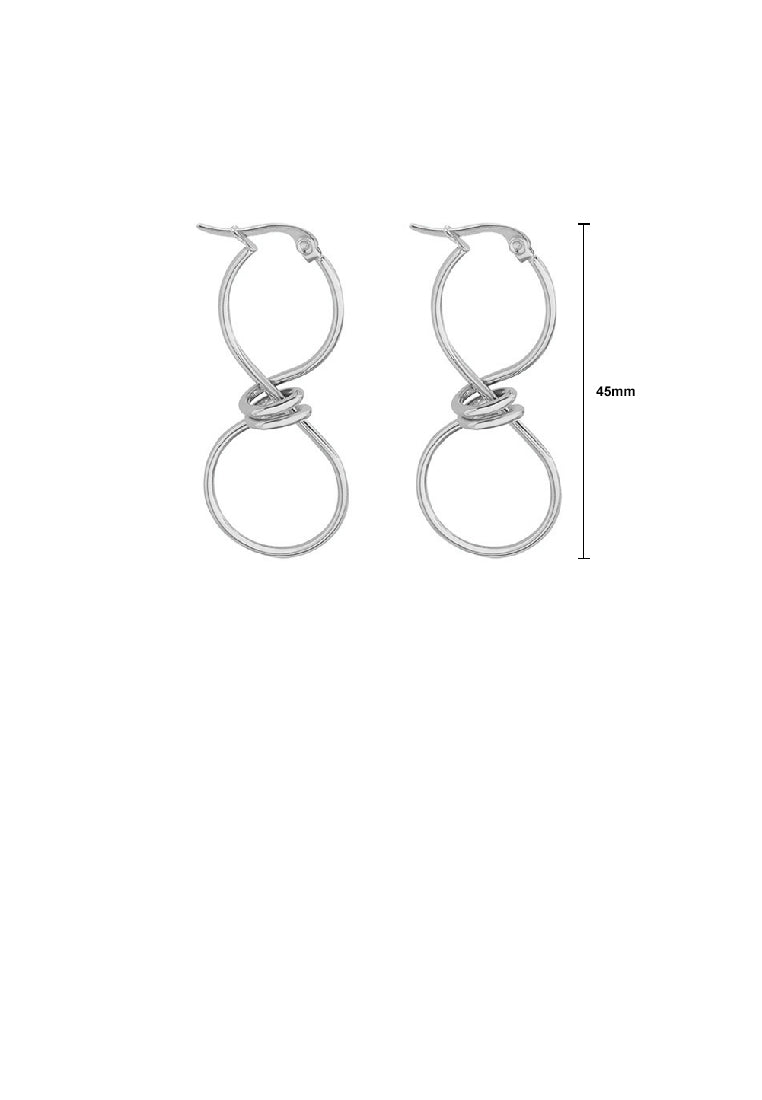Simple Fashion 316L Stainless Steel Twisted Geometric Earrings