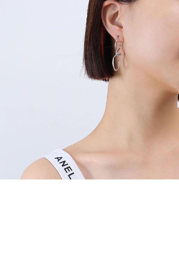 Simple Fashion 316L Stainless Steel Twisted Geometric Earrings