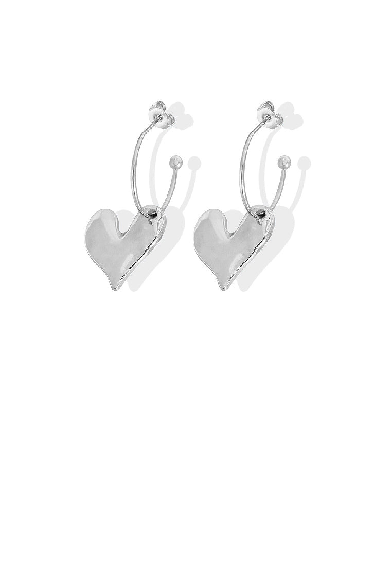 Simple and Elegant 316L Stainless Steel Heart Geometric Earrings