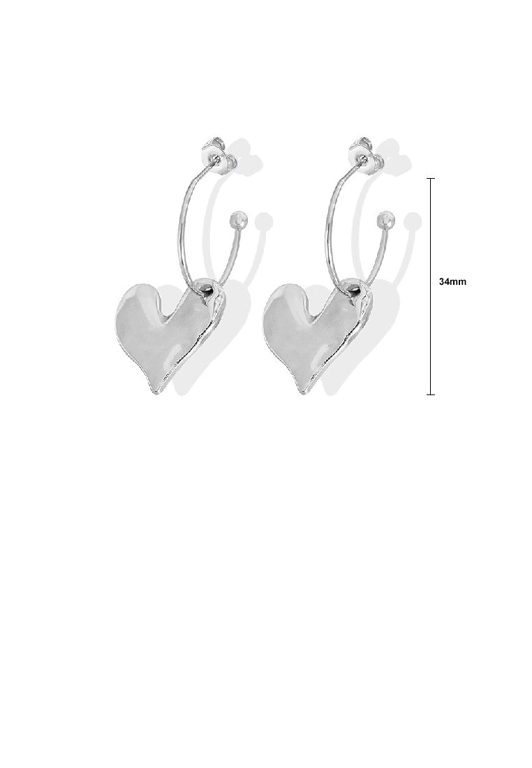 Simple and Elegant 316L Stainless Steel Heart Geometric Earrings
